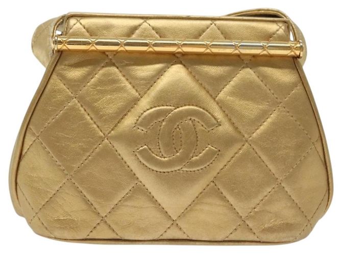 Borsa a Spalla CHANEL in Pelle di Agnello Oro CC Auth 140900 D'oro - vista 13