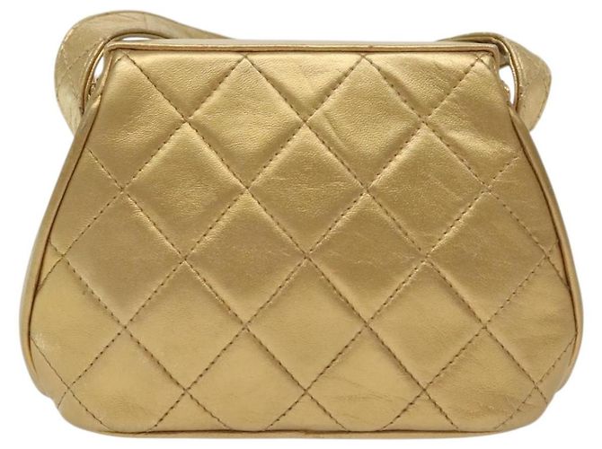 Borsa a Spalla CHANEL in Pelle di Agnello Oro CC Auth 140900 D'oro - vista 2