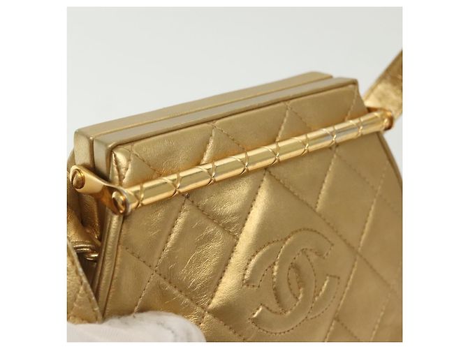 Borsa a Spalla CHANEL in Pelle di Agnello Oro CC Auth 140900 D'oro - vista 9