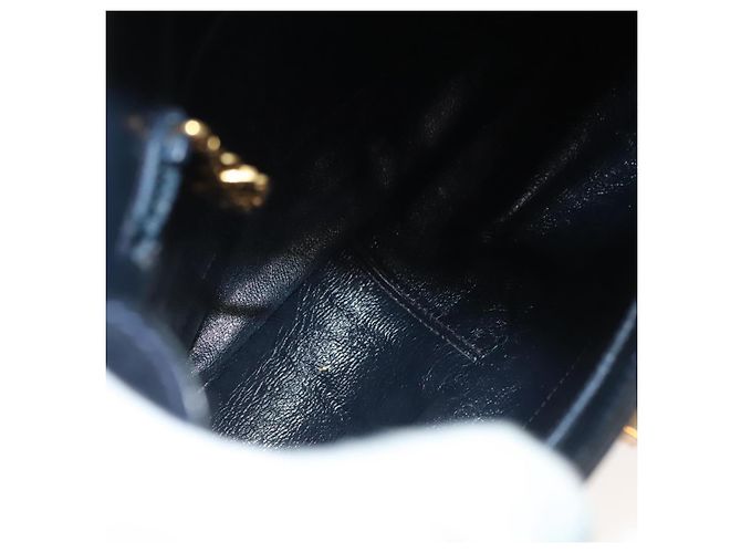 Borsa a Spalla GUCCI Camoscio Blu Navy Oro Auth ep10549 D'oro - vista 11