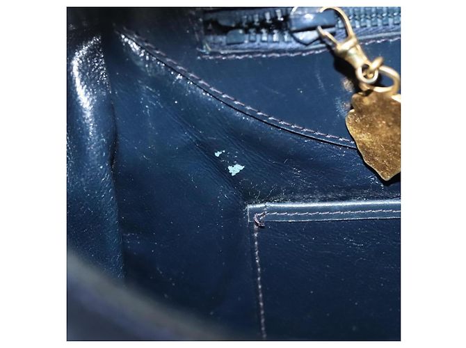 Borsa a Spalla GUCCI Camoscio Blu Navy Oro Auth ep10549 D'oro - vista 12