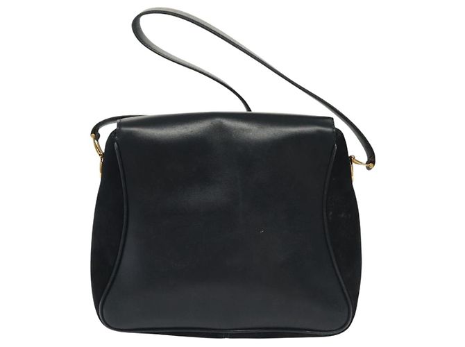 Borsa a Spalla GUCCI Camoscio Blu Navy Oro Auth ep10549 D'oro - vista 2