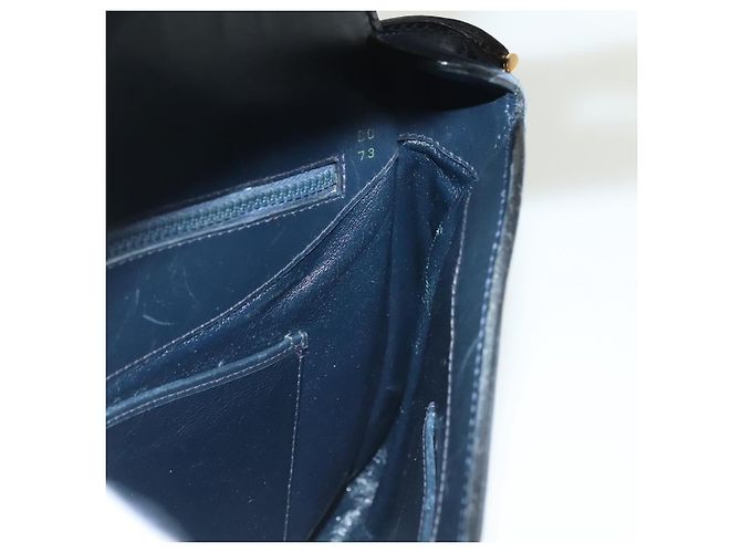 Borsa a Spalla GUCCI Camoscio Blu Navy Oro Auth ep10549 D'oro - vista 20