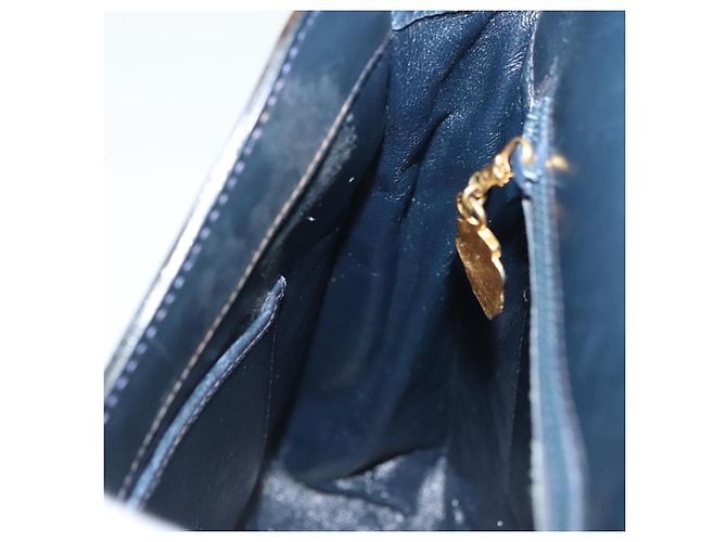 Borsa a Spalla GUCCI Camoscio Blu Navy Oro Auth ep10549 D'oro - vista 21
