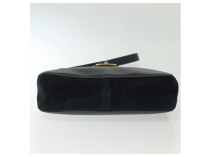 Borsa a Spalla GUCCI Camoscio Blu Navy Oro Auth ep10549 D'oro - vista 5