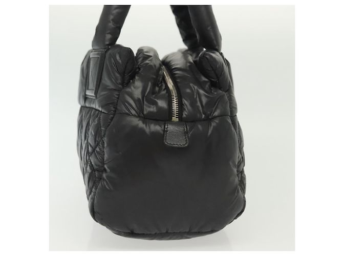 CHANEL Borsa a Mano Cococoon Nylon Nero Argento CC Auth BA5555 - vista 3