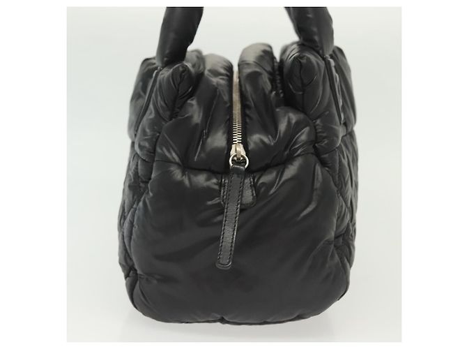 CHANEL Borsa a Mano Cococoon Nylon Nero Argento CC Auth BA5555 - vista 4