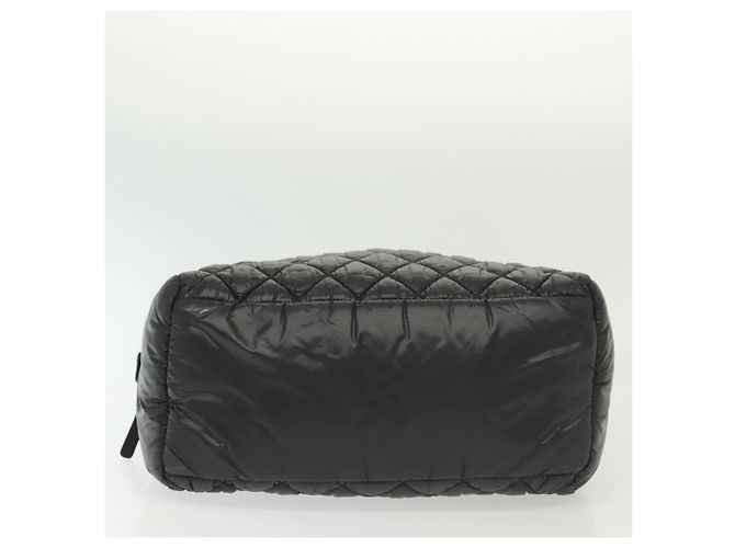 CHANEL Borsa a Mano Cococoon Nylon Nero Argento CC Auth BA5555 - vista 5