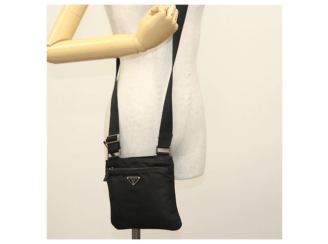 Borsa a Spalla PRADA in Nylon Nero Argento Autentica hk2903 - vista 23