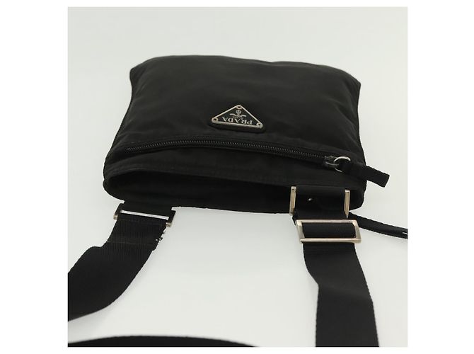 Borsa a Spalla PRADA in Nylon Nero Argento Autentica hk2903 - vista 6