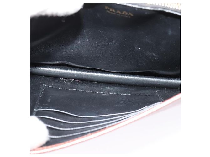 PRADA Bolsa de Ombro com Corrente em Couro Rosa Dourado Auth 127990 - vista 11