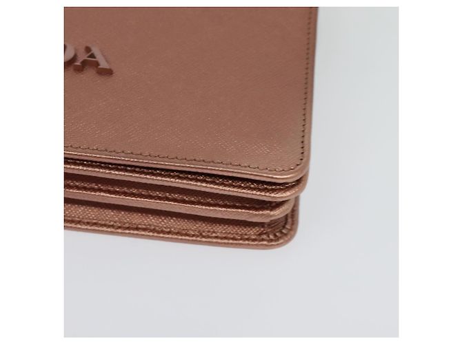 PRADA Bolsa de Ombro com Corrente em Couro Rosa Dourado Auth 127990 - vista 16