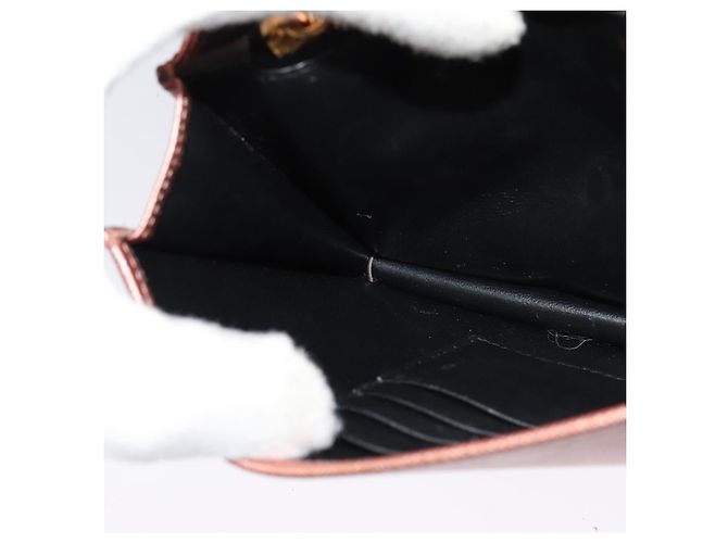 PRADA Bolsa de Ombro com Corrente em Couro Rosa Dourado Auth 127990 - vista 21