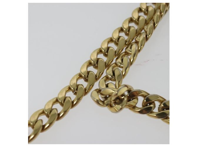 PRADA Bolsa de Ombro com Corrente em Couro Rosa Dourado Auth 127990 - vista 8