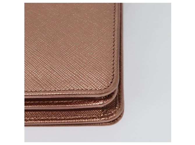 PRADA Bolsa de Ombro com Corrente em Couro Rosa Dourado Auth 127990 - vista 9