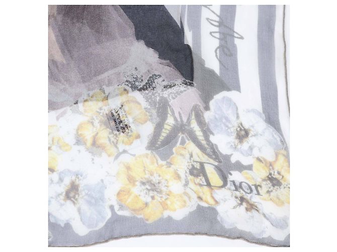 Transparente Seidentuch mit mehrfarbigem Blumenmuster von Christian Dior Mehrfarben - Ansicht 3