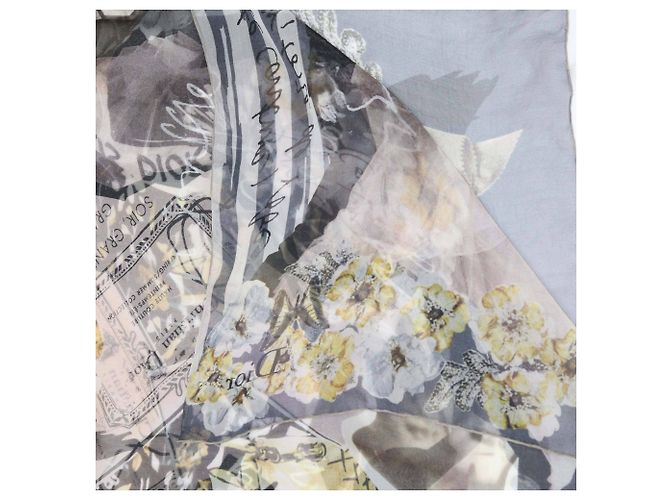Transparente Seidentuch mit mehrfarbigem Blumenmuster von Christian Dior Mehrfarben - Ansicht 5