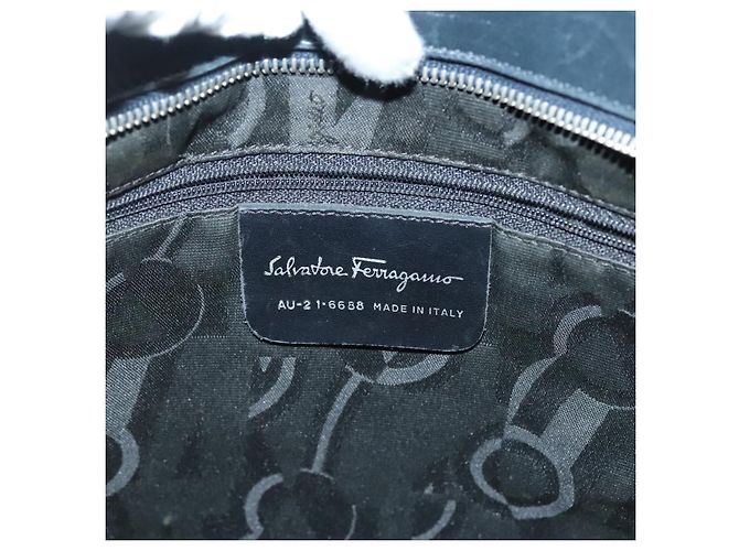 Borsa Tote Vala Vala in Tela Blu Argento Salvatore Ferragamo Auth bs28721 - vista 12