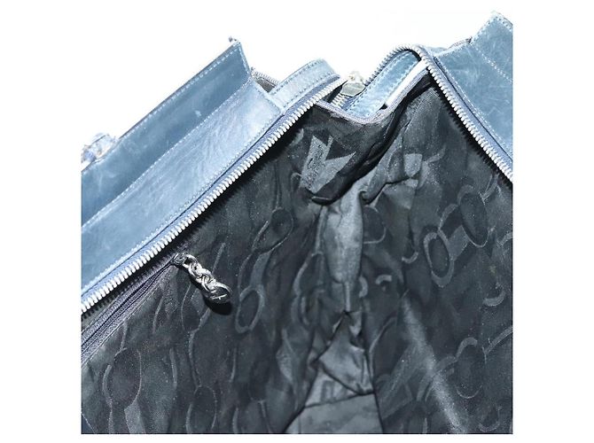 Borsa Tote Vala Vala in Tela Blu Argento Salvatore Ferragamo Auth bs28721 - vista 18