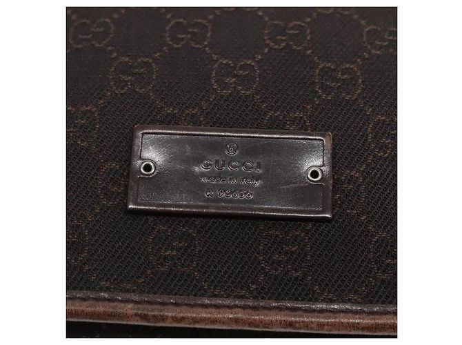 Borsa a Spalla GG Canvas GUCCI Marrone Scuro 90656 Auth ep10594 - vista 10
