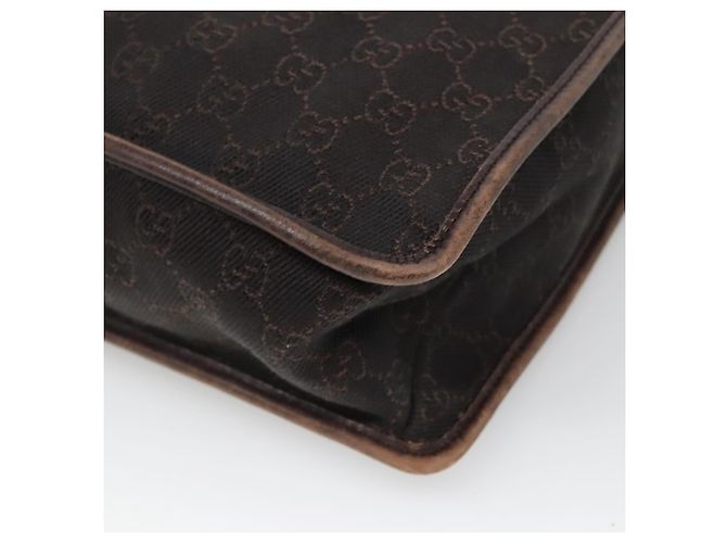 Borsa a Spalla GG Canvas GUCCI Marrone Scuro 90656 Auth ep10594 - vista 16