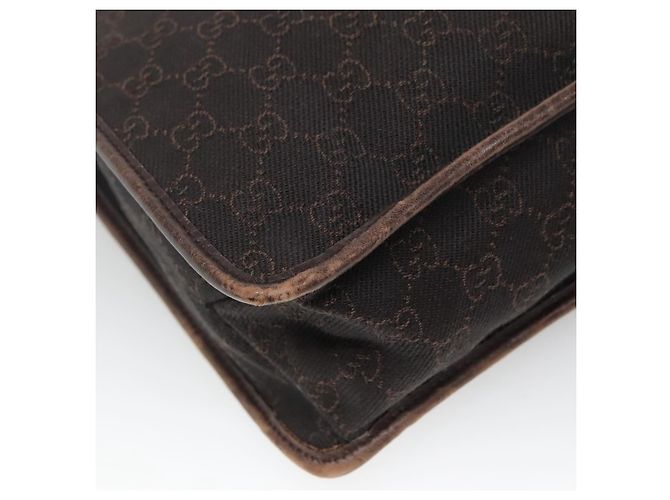 Borsa a Spalla GG Canvas GUCCI Marrone Scuro 90656 Auth ep10594 - vista 17