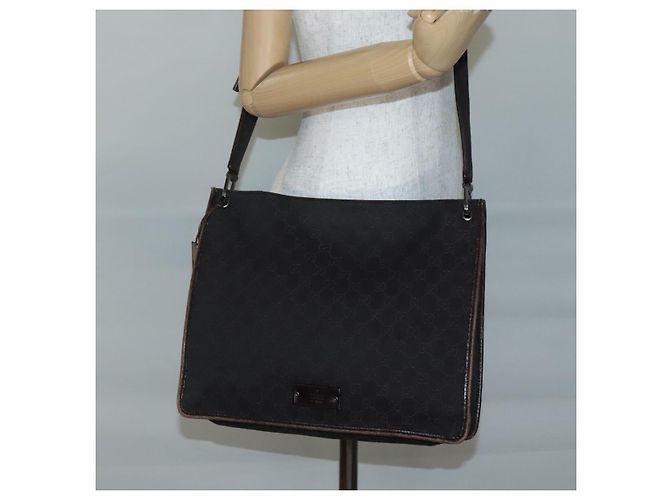 Borsa a Spalla GG Canvas GUCCI Marrone Scuro 90656 Auth ep10594 - vista 23