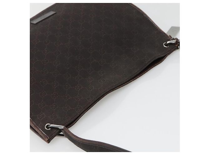 Borsa a Spalla GG Canvas GUCCI Marrone Scuro 90656 Auth ep10594 - vista 6