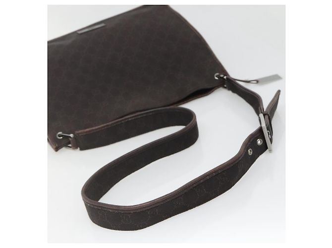 Borsa a Spalla GG Canvas GUCCI Marrone Scuro 90656 Auth ep10594 - vista 7