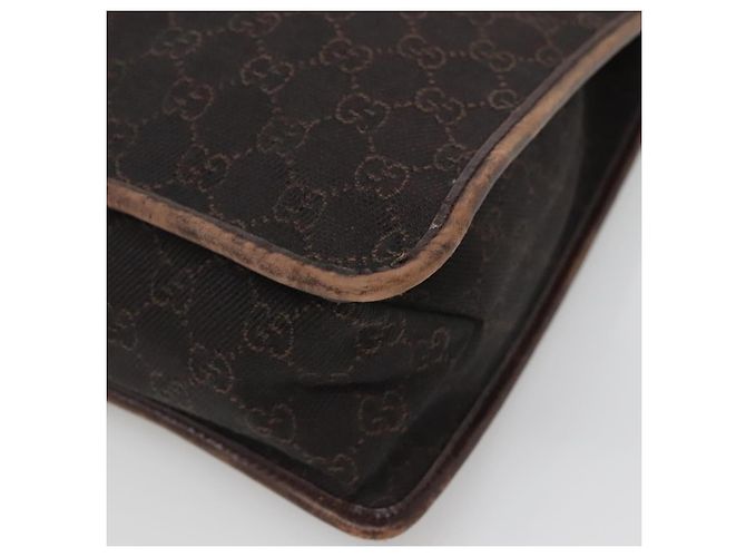 Borsa a Spalla GG Canvas GUCCI Marrone Scuro 90656 Auth ep10594 - vista 9