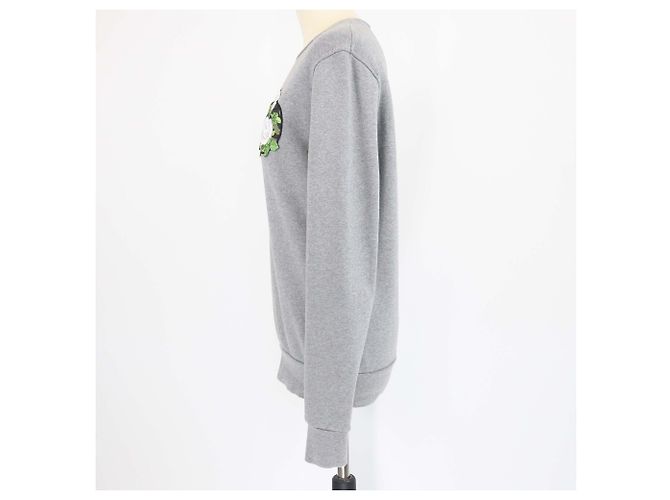 Christian Dior Baumwoll-Sweatshirt mit grauem Rosen-Patch von Dior Homme - Ansicht 2