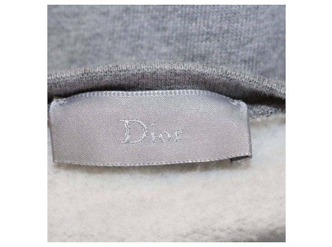 Christian Dior Baumwoll-Sweatshirt mit grauem Rosen-Patch von Dior Homme - Ansicht 5