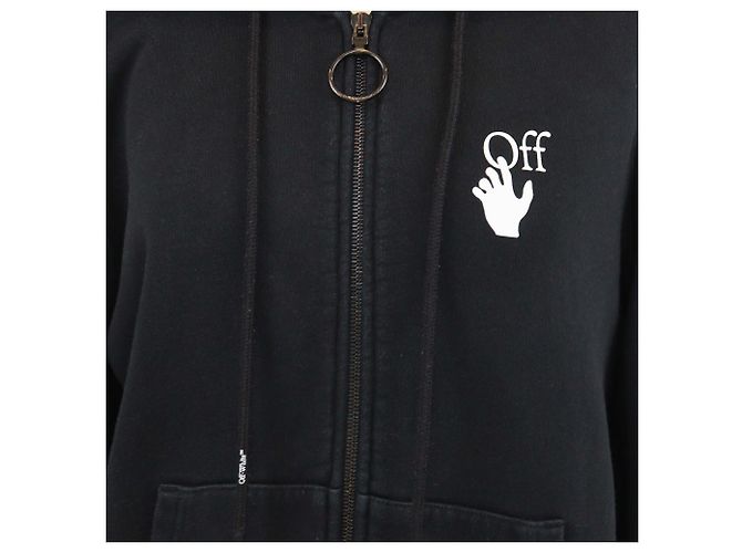 Off White Giacca con cappuccio zip Off-White Caravaggio Lute nera Nero - vista 4