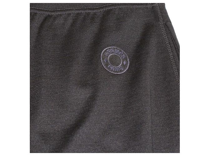 Hermès Schwarze Jogginghose aus Baumwollmischung mit Hermes-Logo-Patch - Ansicht 4