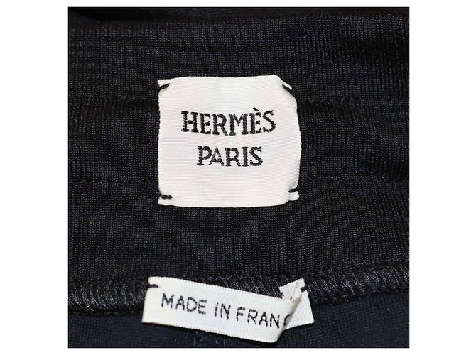 Hermès Schwarze Jogginghose aus Baumwollmischung mit Hermes-Logo-Patch - Ansicht 6