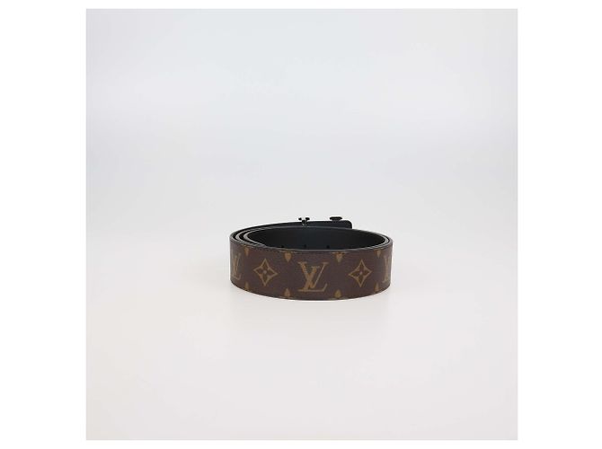 Louis Vuitton Black/Monogram Canvas & Leather Reversible 40MM Initiales Belt - view 3