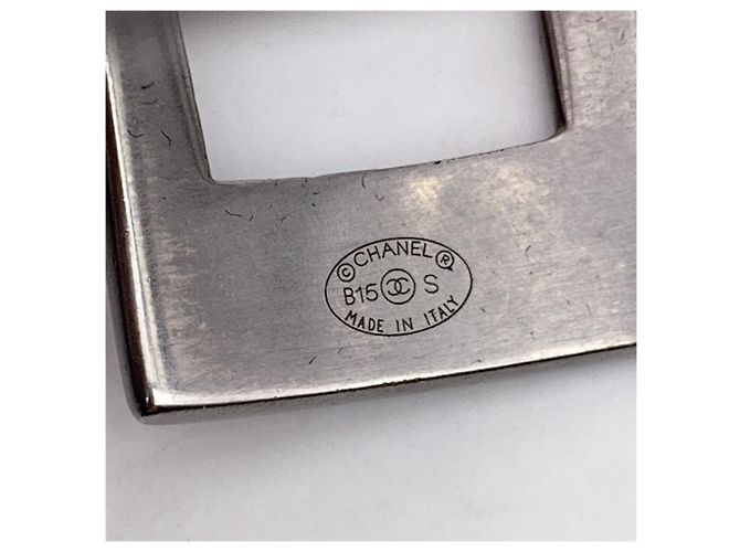 Timeless Chanel Bracciale rigido in metallo argento con logo lettera C - vista 6