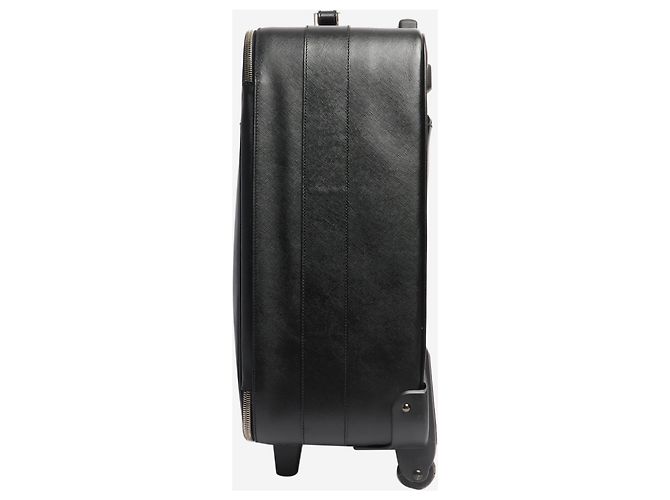 Prada Valigia trolley in pelle Saffiano nera Nero - vista 3