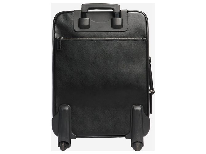 Prada Valigia trolley in pelle Saffiano nera Nero - vista 4
