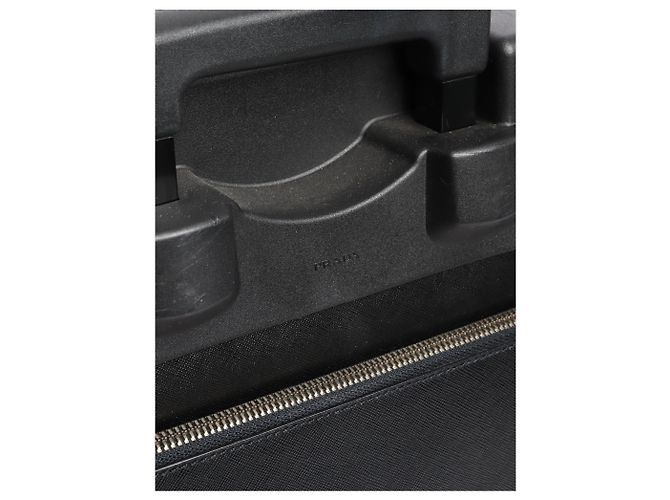 Prada Valigia trolley in pelle Saffiano nera Nero - vista 5