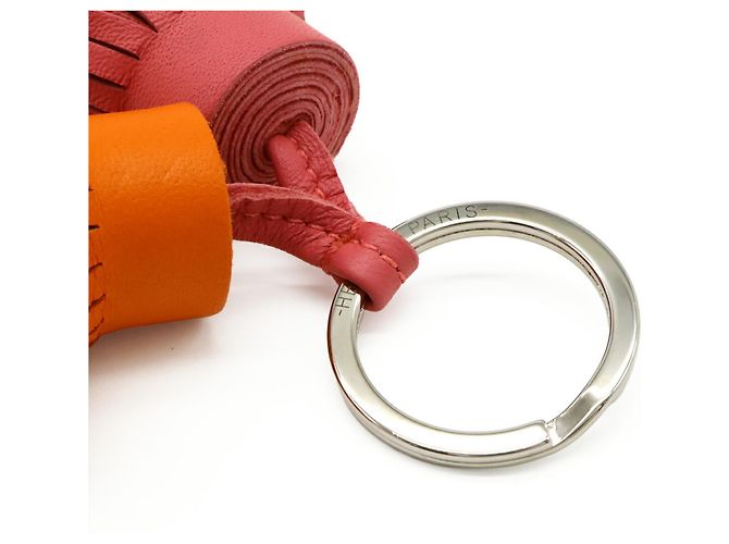 Ring Portachiavi Hermès Carmen Unodos Rosa Arancione - vista 5