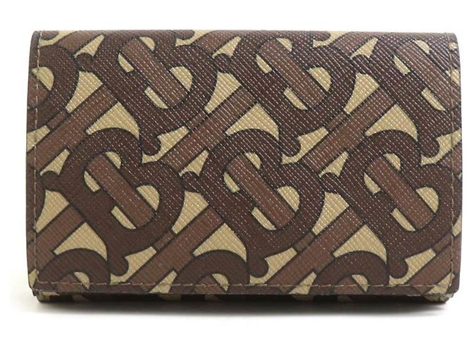 Burberry Tri-fold Wallet in Brown Coated Canvas - view 2