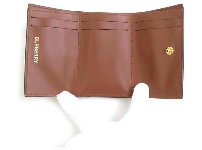 Burberry Tri-fold Wallet in Brown Coated Canvas - view 3