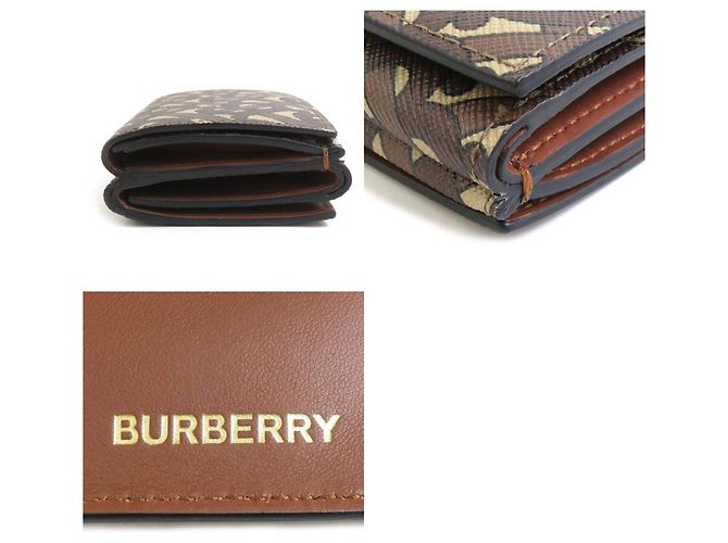 Burberry Tri-fold Wallet in Brown Coated Canvas - view 5