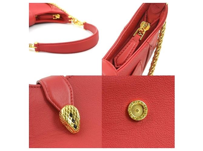 Bulgari Borsa in pelle Serpenti di Bvlgari Rosso - vista 4