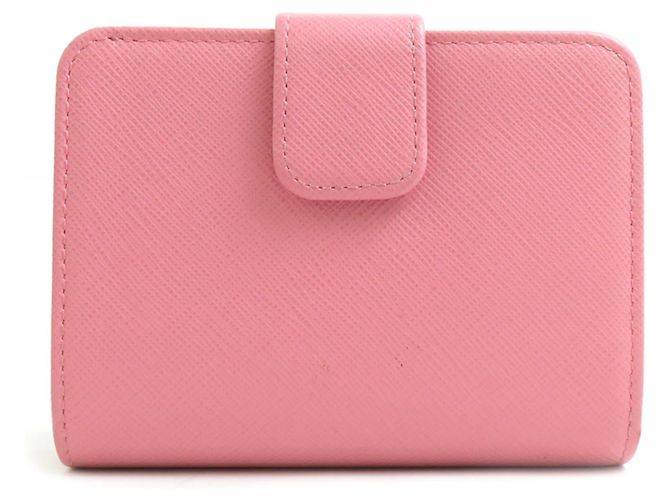 Billetera bi-fold de cuero rosa Prada - vista 2