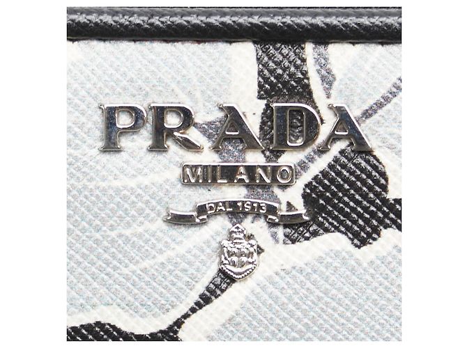 Prada Saffiano Reißverschluss-Langgeldbörse Braun Schwarz - Ansicht 10