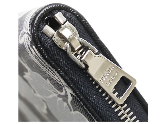 Prada Saffiano Reißverschluss-Langgeldbörse Braun Schwarz - Ansicht 7