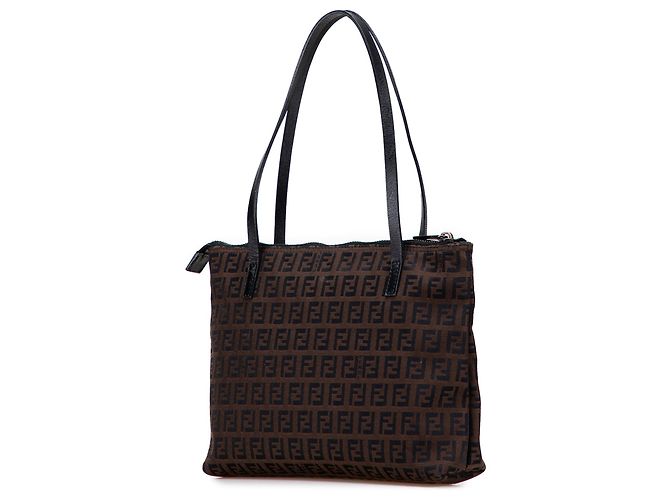 Fendi Braune Zucchino Canvas Tote Dunkelbraun - Ansicht 2