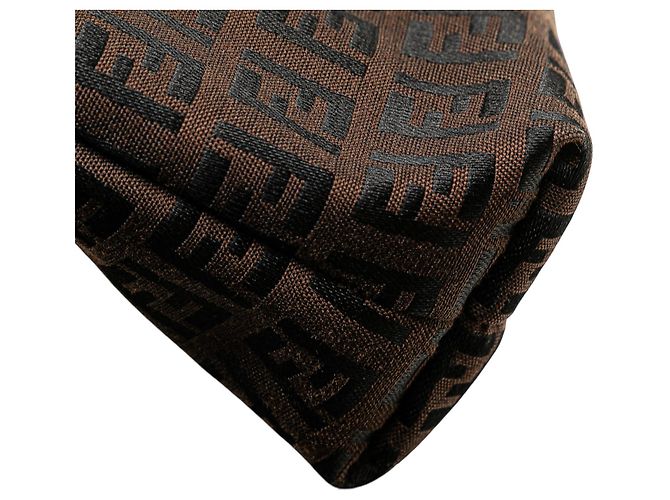 Fendi Braune Zucchino Canvas Tote Dunkelbraun - Ansicht 7